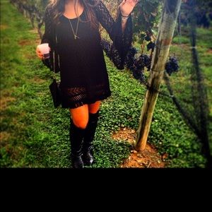 Forever 21 Crochet Bell Sleeve Mini